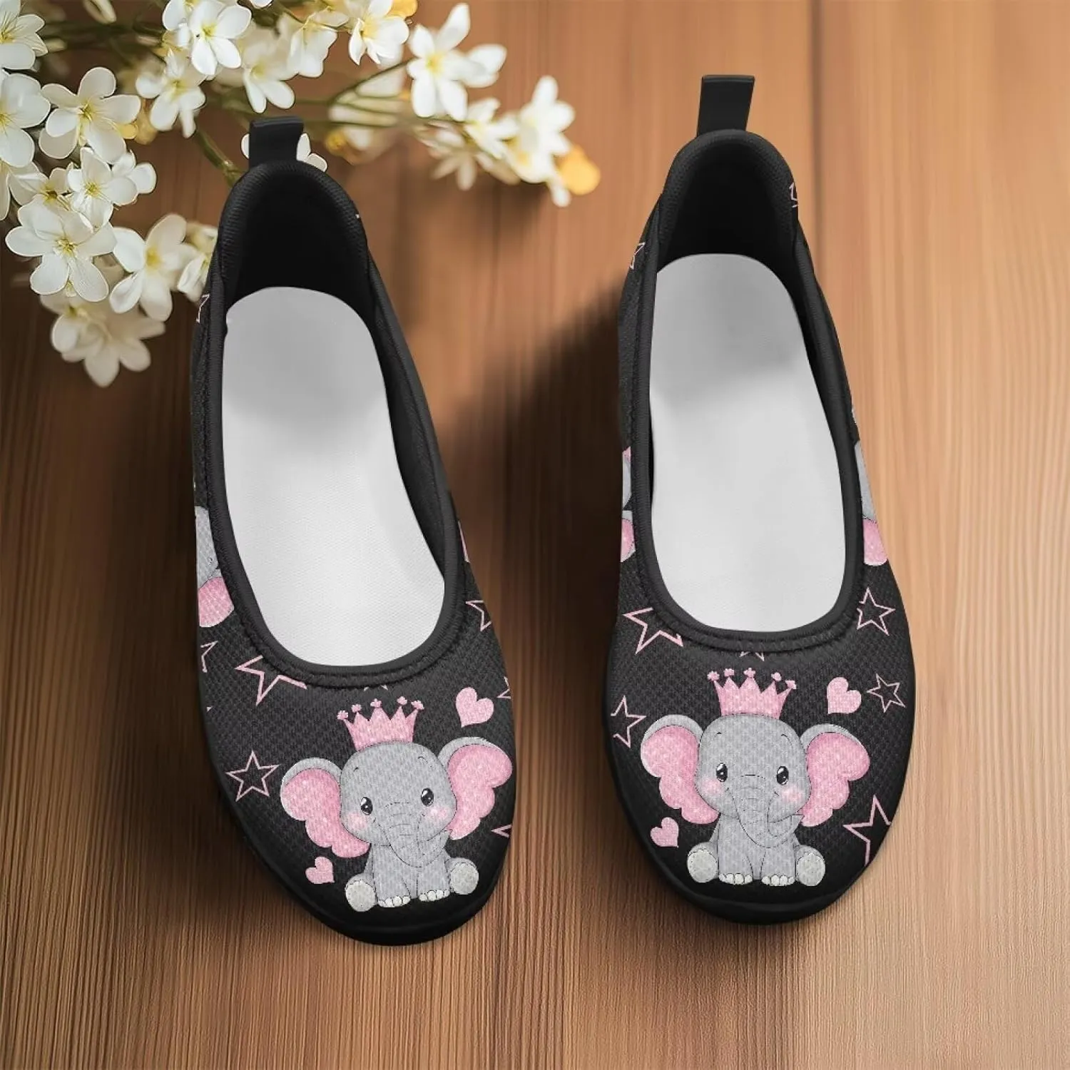 Women's Slip on Loafer Shoes Mesh Casual Ballet Flat Walking Sneakers Knit Round Toe Casual Shoes