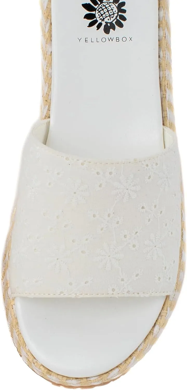 Yellow Box Women's Anatto Flatform Sandal, Wedge Flatform Slide, Round Toe, Medium-High Heel, Fashion Sandals