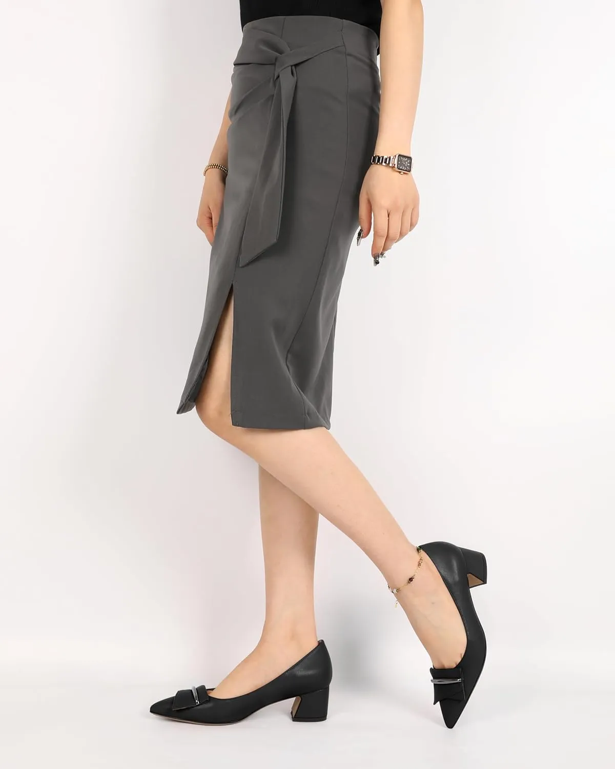 YODEKS Women's Chunky Heel Pumps Low Block Heel Pointed Toe Slip on Dress Pump Shoes for Work Casual Daily Life Party Dress Shoes